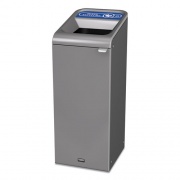 Rubbermaid Commercial Configure Indoor Recycling Waste Receptacle, Mixed Recycling, 15 gal, Metal, Gray (1961615)