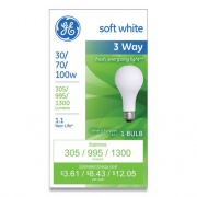 GE Incandescent SW 3-Way A21 Light Bulb, 30/70/100 W, Soft White (97493)