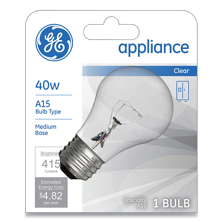 GE Incandescent A15 Light Bulb, 40 W, Clear (GEL15206)