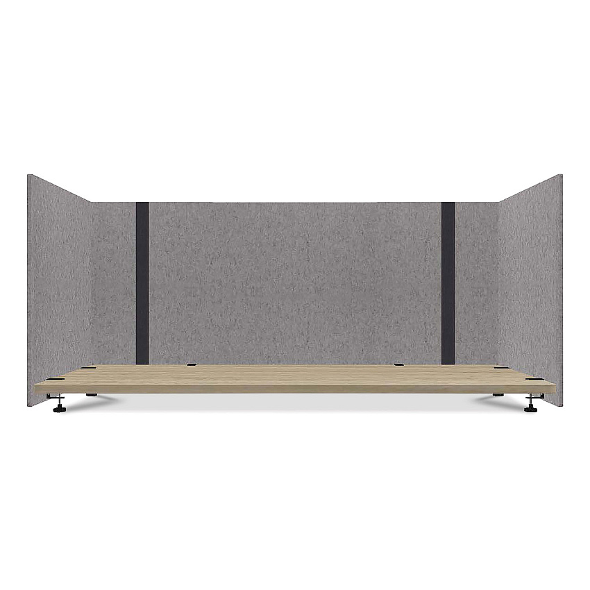 Lumeah Adjustable Desk Screen with Returns, 48 to 78 x 29 x 26.5, Polyester, Gray (GN1LUAD48301G)