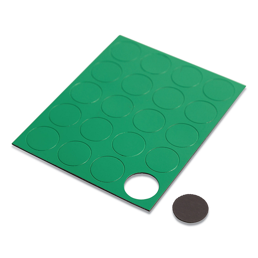 U Brands Heavy-Duty Board Magnets, Circles, Green, 0.75" Diameter, 20/Pack (UBRFM1602)