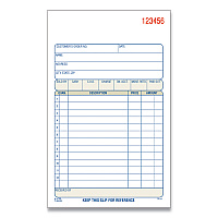Adams 2-Part Sales Book, 12 Lines, Two-Part Carbonless, 4.19 x 7.19, 50 Forms/Pad, 10 Pads/Box (ABFDC470510)