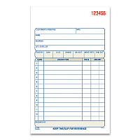 Adams 3-Part Sales Book, 12 Lines, Three-Part Carbonless, 4.19 x 7.19, 50 Forms/Pad, 10 Pads/Carton (ABFTC470510)