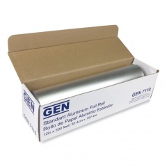 GEN Standard Aluminum Foil Roll, 12" x 500 ft, 6/Carton (7110CT)