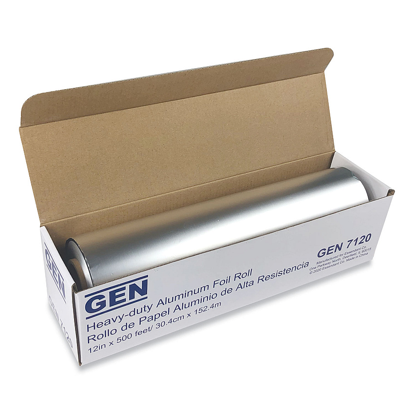 GEN Heavy-Duty Aluminum Foil Roll, 12" x 500 ft, 6 Rolls/Carton (GEN7120CT)