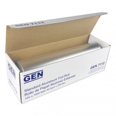 GEN Standard Aluminum Foil Roll, 12" x 1,000 ft, 6/Carton (7112CT)