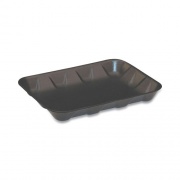 Pactiv Evergreen Supermarket Tray, #4D, 9.58 x 7.08 x 1.25,  Black, Foam, 400/Carton (51P904D)