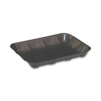 Pactiv Evergreen Supermarket Tray, #4D, 9.58 x 7.08 x 1.25,  Black, Foam, 400/Carton (PCT51P904D)