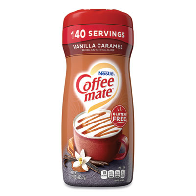 Coffee-mate Non-Dairy Powdered Creamer, Vanilla Caramel, 15 oz Canister (49410)