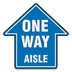 Accuform Slip-Gard Social Distance Floor Signs, 12 x 12, "One Way Aisle", Blue, 25/Pack (GN1MFS464ESP)