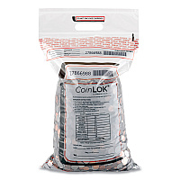 CoinLOK Coin Bag, Plastic 12.5 x 25, Clear, 50/Pack (CNK585100)