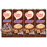 Coffee-mate Liquid Coffee Creamer, Snickers, 0.38 oz Mini Cups, 200 Cups/Carton (NES61425CT)