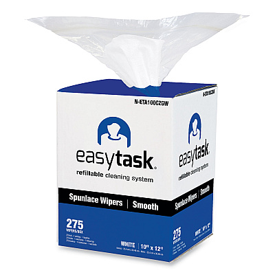 HOSPECO Easy Task A100 Wiper, Center-Pull, 1-Ply, 10 x 12, White, 275 Sheets/Roll with Zipper Bag (HOSNETA100CZGW)