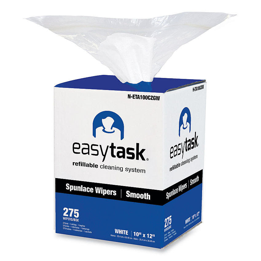 HOSPECO Easy Task A100 Wiper, Center-Pull, 1-Ply, 10 x 12, White, 275 Sheets/Roll with Zipper Bag (HOSNETA100CZGW)