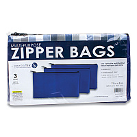 CONTROLTEK Fabric Deposit Bag, Vinyl, 5.5 x 11, Blue, 3/Pack (CNK530495)