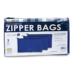 CONTROLTEK Fabric Deposit Bag, Vinyl, 5.5 x 11, Blue, 3/Pack (CNK530495)