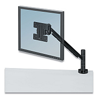 Fellowes Designer Suites Flat Panel Monitor Arm, 180 Degree Rotation, 45 Degree Tilt, 360 Degree Pan, Black, Supports 20 lb (8038201)