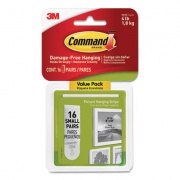 Command Picture Hanging Strips, Value Pack, Small, Removable, Holds Up to 4 lbs, 0.63 x 1.81, White, 16 Pairs/Pack (1720516ES)