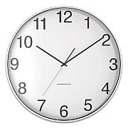 Union & Scale Essentials Classic Round Wall Clock, 12" Overall Diameter, Silver Case, 1 AA (sold separately) (UOS24411457)