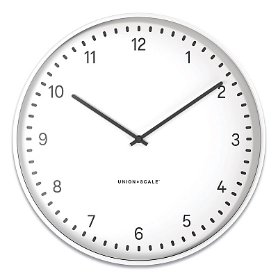 Union & Scale Essentials Contemporary Round Wall Clock, 15" Overall Diameter, White Case, 1 AA (sold separately) (UOS24411459)