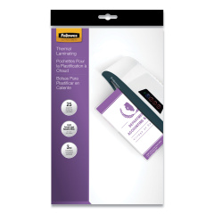 Fellowes Laminating Pouches, 3 mil, 9" x 14.5", Gloss Clear, 25/Pack (FEL52006)