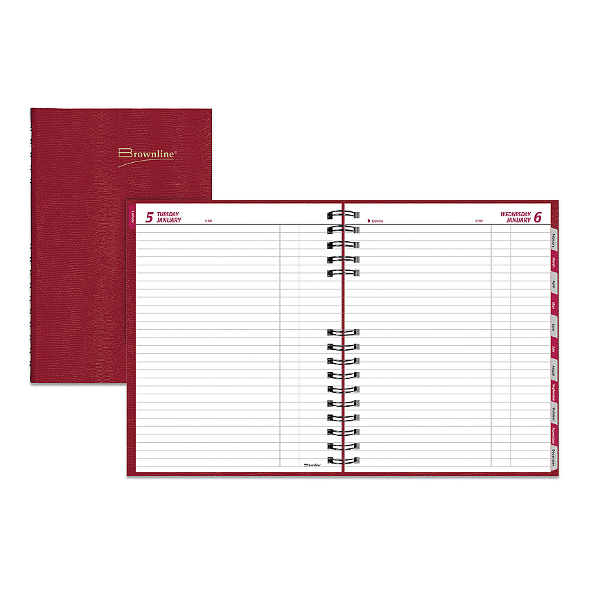 Brownline CoilPro Daily Planner, 10 x 7.88, Red Cover, 12-Month (Jan to Dec): 2026 (C550CRED)