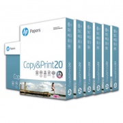 HP CopyandPrint20 Paper, 92 Bright, 20 lb Bond Weight, 8.5 x 11, White, 400 Sheets/Ream, 6 Reams/Carton (200010)