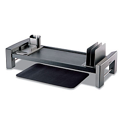 Fellowes Professional Series Flat Panel Workstation, 25.88" x 11.5" x 2.5" to 4.5", Black/Silver, Supports 40 lbs (8037401)