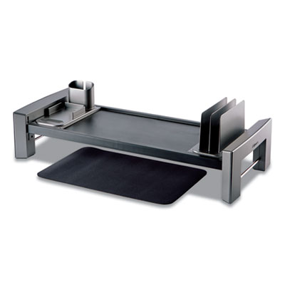 Fellowes Professional Series Flat Panel Workstation, 25.88" x 11.5" x 2.5" to 4.5", Black/Silver, Supports 40 lbs (8037401)