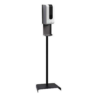 GN1 Automatic Hand Sanitizer Dispenser with Floor Stand and Tray, 1,200 mL, 13 x 11.4 x 51.63, White/Gray (GN1F1406STS)