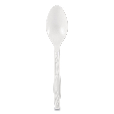 Berkley Square Elegant Dinnerware Heavyweight Cutlery, Polystyrene, Spoon, White, 500/Box (BSQ1073010)