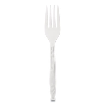 Berkley Square Elegant Dinnerware Heavyweight Cutlery, Polystyrene, Fork, White, 500/Box (1072010)