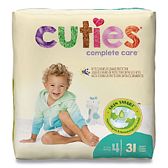 Cuties Premium Jumbo Diapers, Size 4, 22 lbs to 37 lbs, 124/Carton (CTJCR4001)