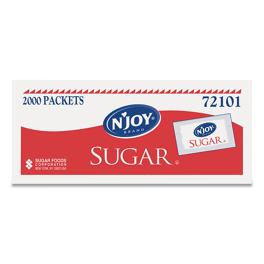 N'Joy Sugar Packets, 0.1 oz, 2,000 Packets/Box (NJOSUG72101)