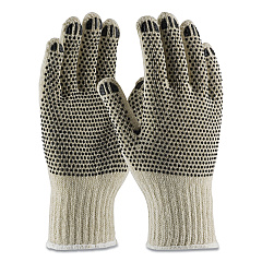 PIP PVC-Dotted Cotton/Polyester Work Gloves, Large, Gray/Black, 12 Pairs (PID36110PDDL)