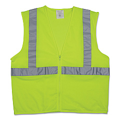 PIP Zipper Safety Vest, X-Large, Hi-Viz Lime Yellow (PID302MVGZLYXL)