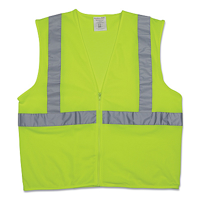 PIP Zipper Safety Vest, X-Large, Hi-Viz Lime Yellow (PID302MVGZLYXL)