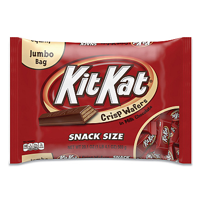 Kit Kat Snack Size, Crisp Wafers in Milk Chocolate, 20.1 oz Bag (KKT07668EA)