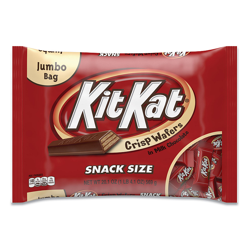 Kit Kat Snack Size, Crisp Wafers in Milk Chocolate, 20.1 oz Bag (KKT07668EA)
