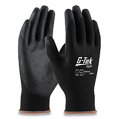 G-Tek GP Polyurethane-Coated Nylon Gloves, Medium, Black, 12 Pairs (PID33B125M)