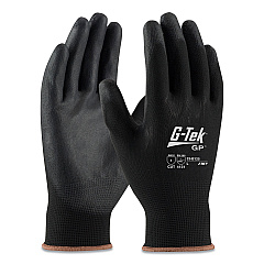 G-Tek GP Polyurethane-Coated Nylon Gloves, X-Large, Black, 12 Pairs (PID33B125XL)