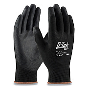 G-Tek GP Polyurethane-Coated Nylon Gloves, Large, Black, 12 Pairs (PID33B125L)