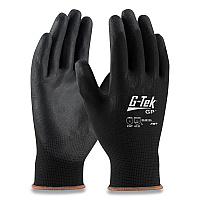 G-Tek GP Polyurethane-Coated Nylon Gloves, Large, Black, 12 Pairs (PID33B125L)
