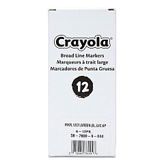 Crayola Broad Line Washable Markers, Broad Bullet Tip, Green, 12/Box (CYO587800044)