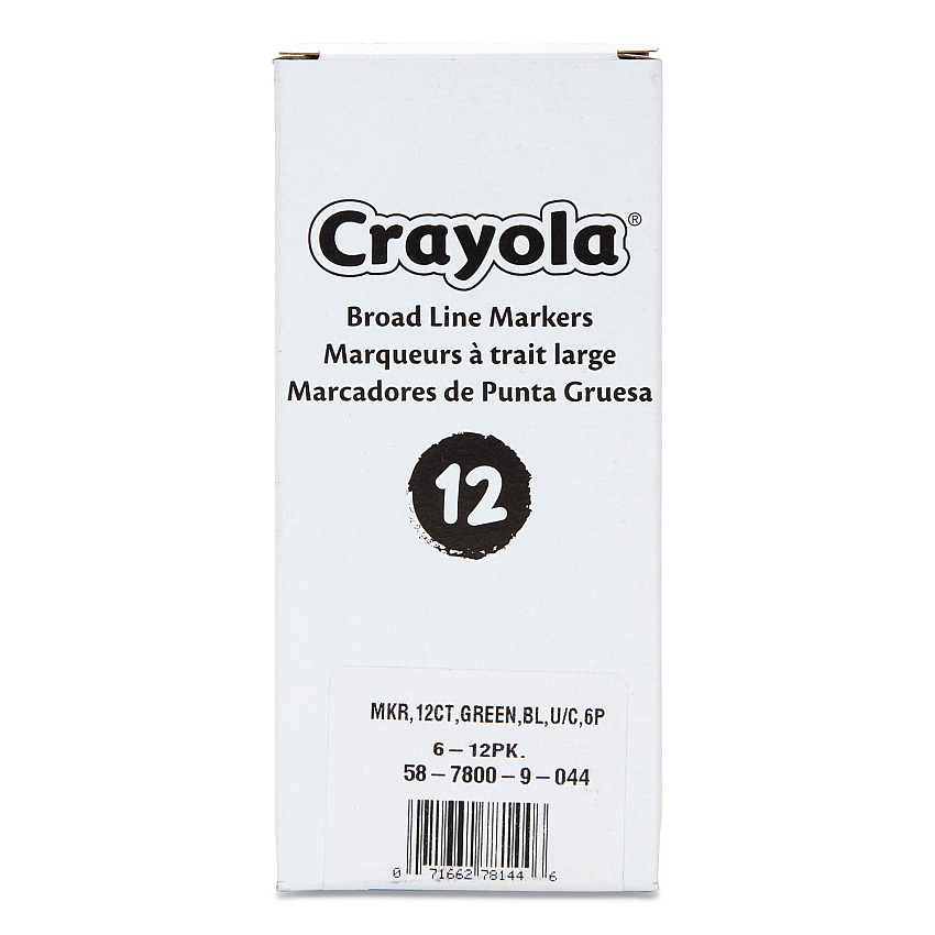 Crayola Broad Line Washable Markers, Broad Bullet Tip, Green, 12/Box (CYO587800044)