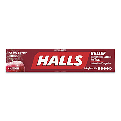 HALLS Mentho-Lyptus Cough and Sore Throat Lozenges, Cherry, 9/Pack, 20 Packs/Box (HLLAMC62476)