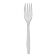 Pactiv Evergreen Fieldware Cutlery, Fork, Mediumweight, White, 1,000/Carton (YFWFWCH)