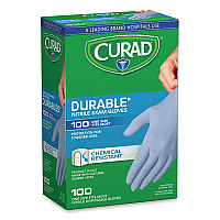 Curad Powder-Free Nitrile Exam Gloves, One Size, Blue, 100/Box (MIICUR4145R)