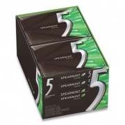 Wrigley&#039;s 5 Gum, Spearmint Rain, 15 Sticks/Pack, 10 Packs/Box (WMW51404)