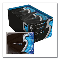 Wrigley's 5 Gum, Peppermint Cobalt, 15 Sticks/Pack, 10 Packs/Box (WRIWMW51220)
